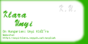 klara unyi business card